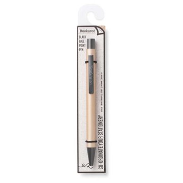 Bookaroo Gold Retractable Ball Point Pen - Black Ink