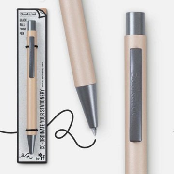 Bookaroo Gold Retractable Ball Point Pen - Black Ink