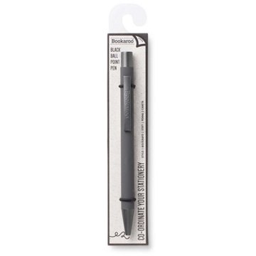 Bookaroo Charcoal Retractable Ball Point Pen - Black Ink