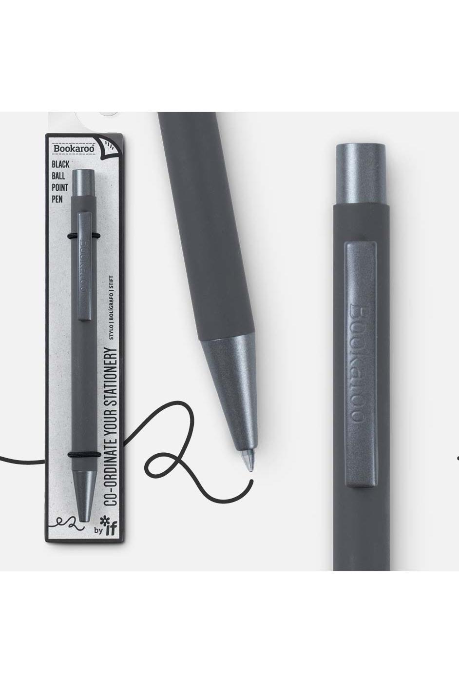 Bookaroo Charcoal Retractable Ball Point Pen - Black Ink; image 2 of 3