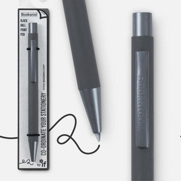 Bookaroo Charcoal Retractable Ball Point Pen - Black Ink