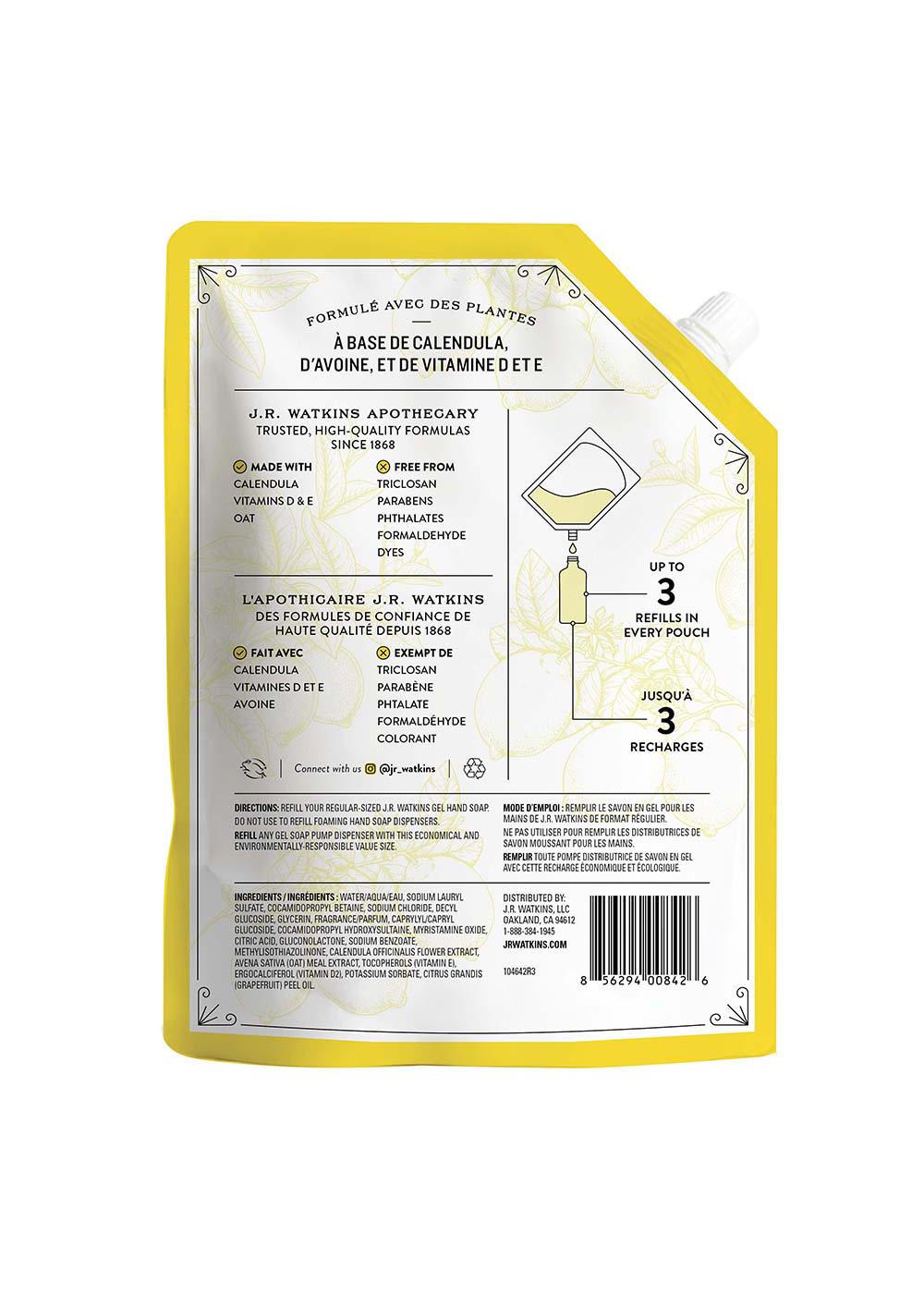 J.R. Watkins Gel Hand Soap Refill Lemon Shop Hand & bar soap at HEB