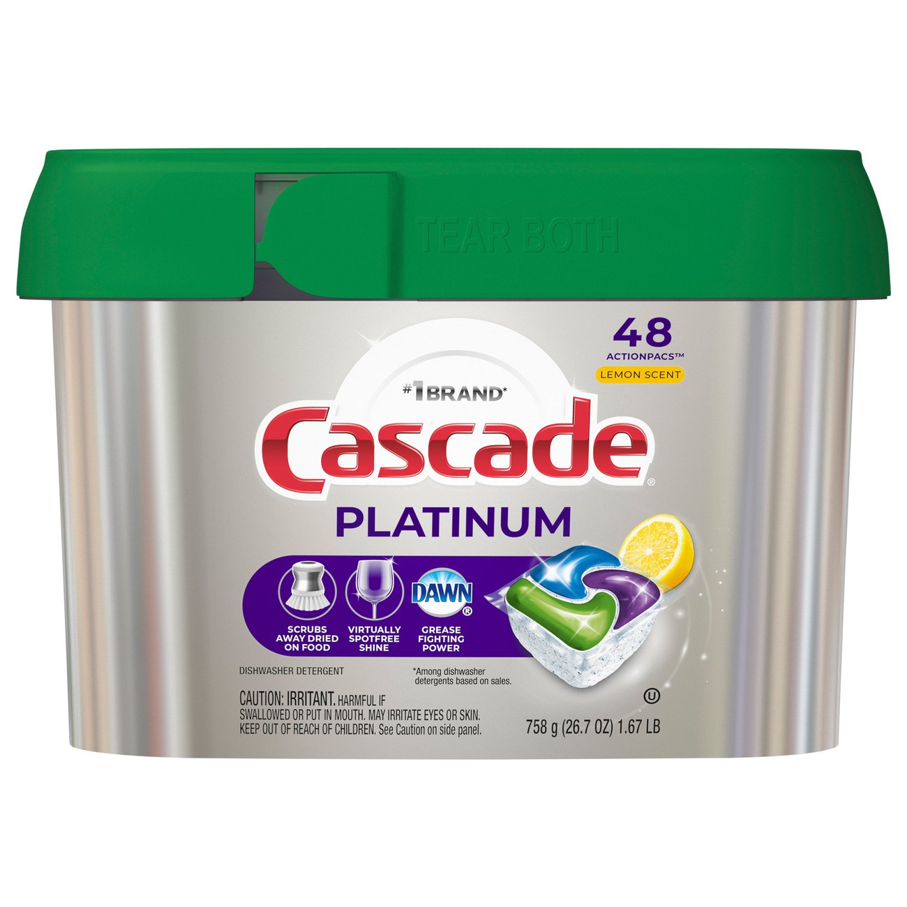 Cascade Platinum Lemon Scent Dishwasher Detergent ActionPacs Shop
