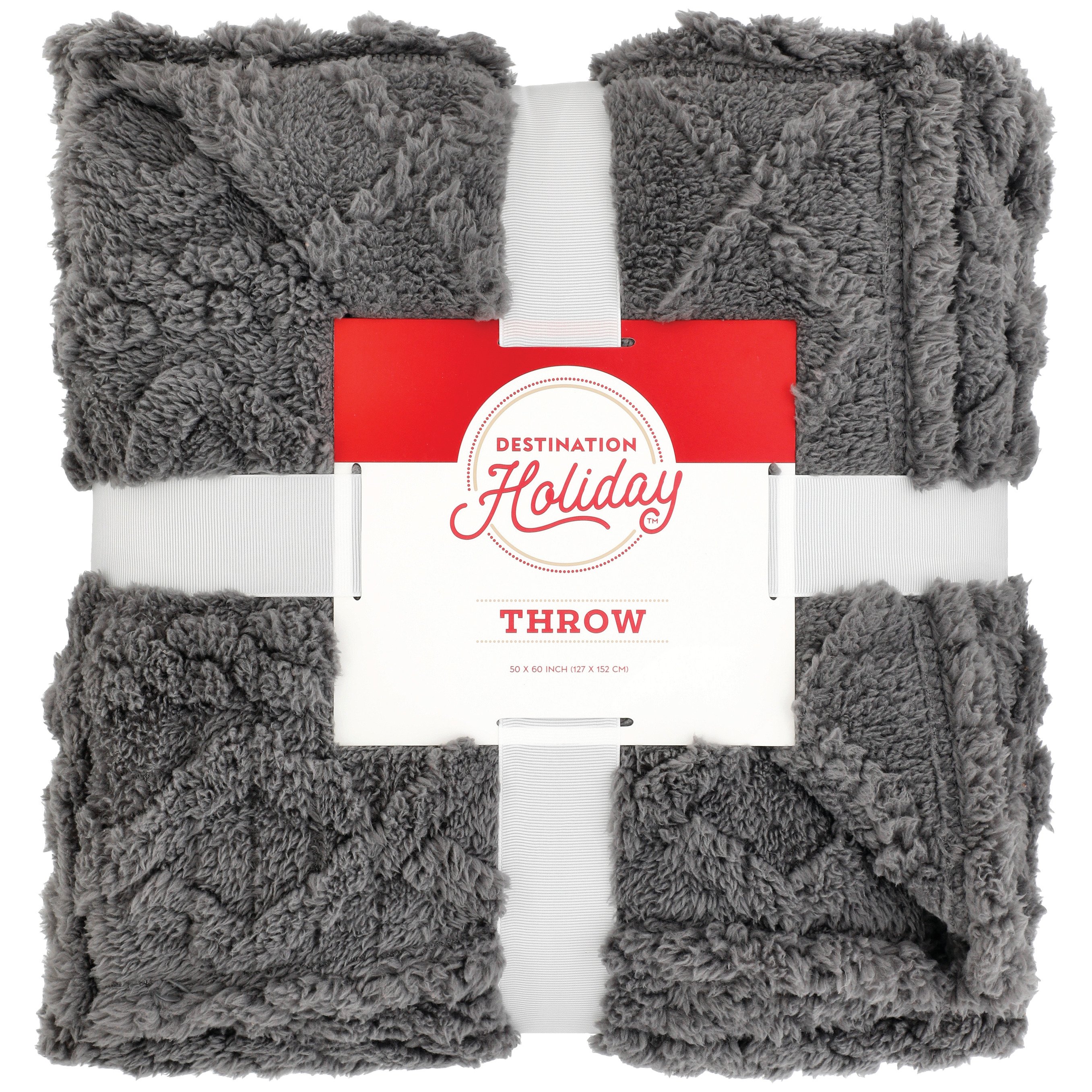 Destination Holiday Cable Knit Throw Blanket - Charcoal - Shop Blankets ...