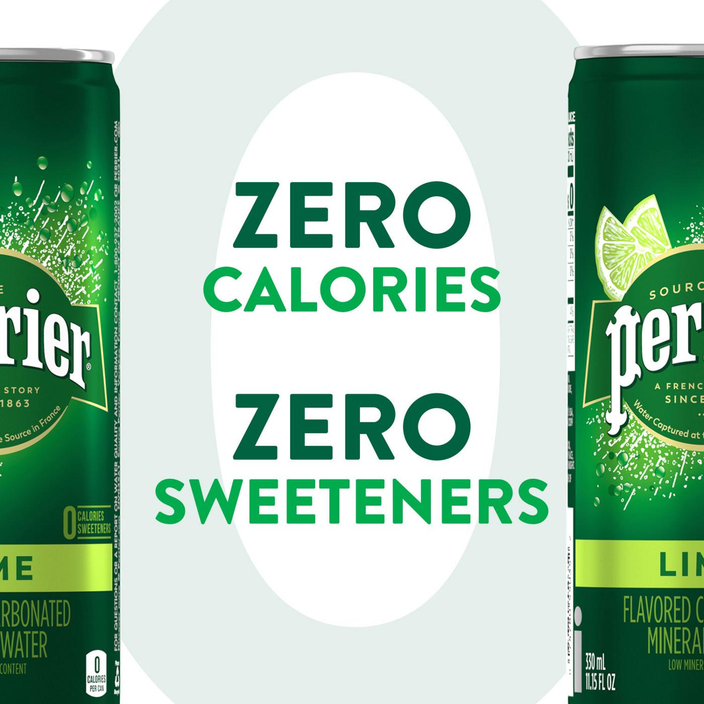 Perrier Sparkling Natural Mineral Lime Water 11 oz Cans; image 5 of 7