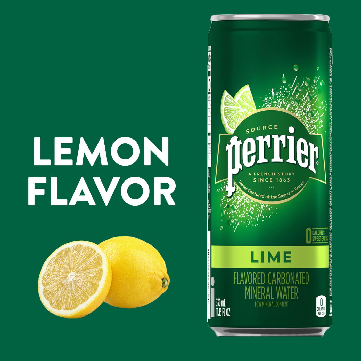 Perrier Sparkling Natural Mineral Lime Water 11 oz Cans; image 6 of 7