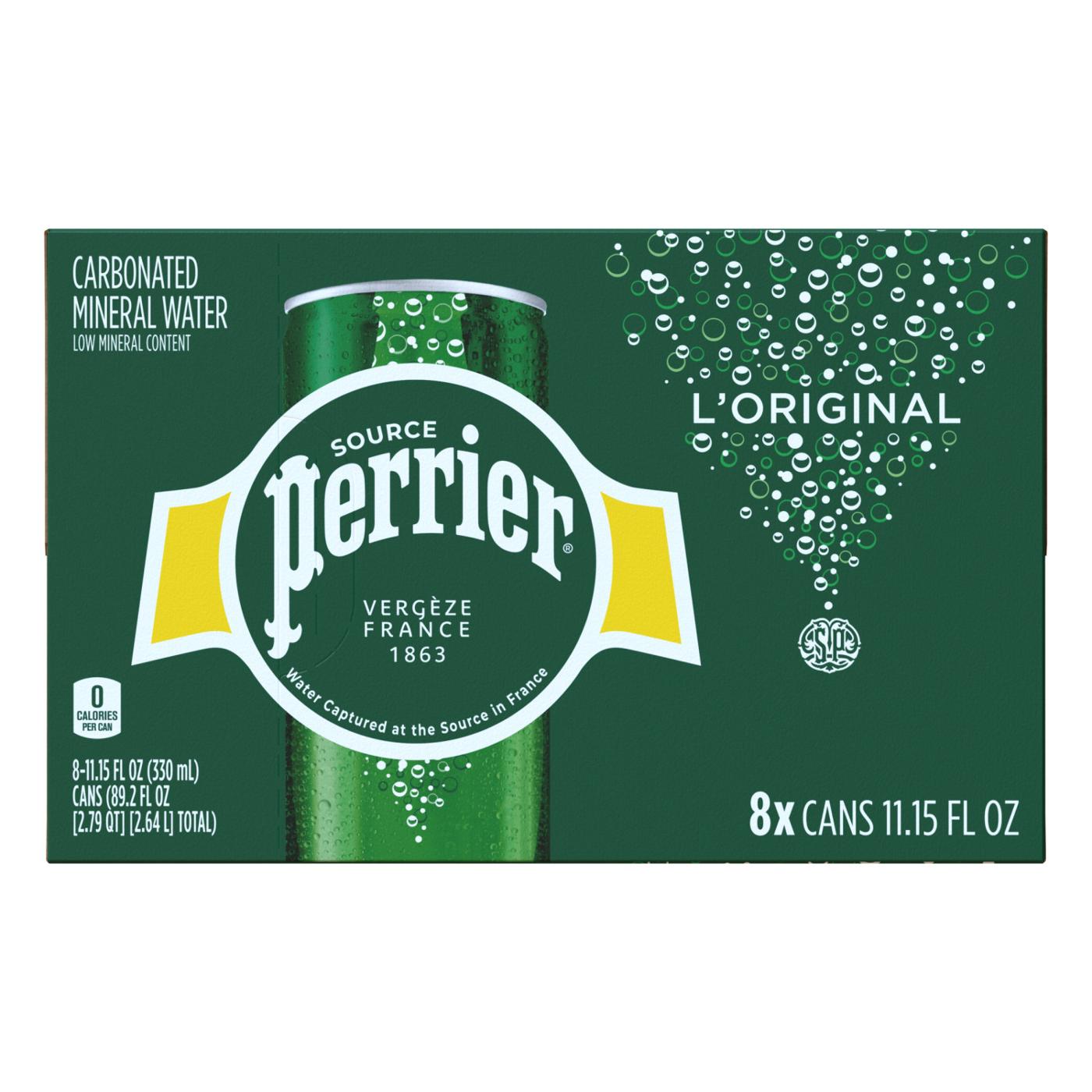 Perrier Sparkling Natural Mineral Water 11.15 oz Cans; image 1 of 7