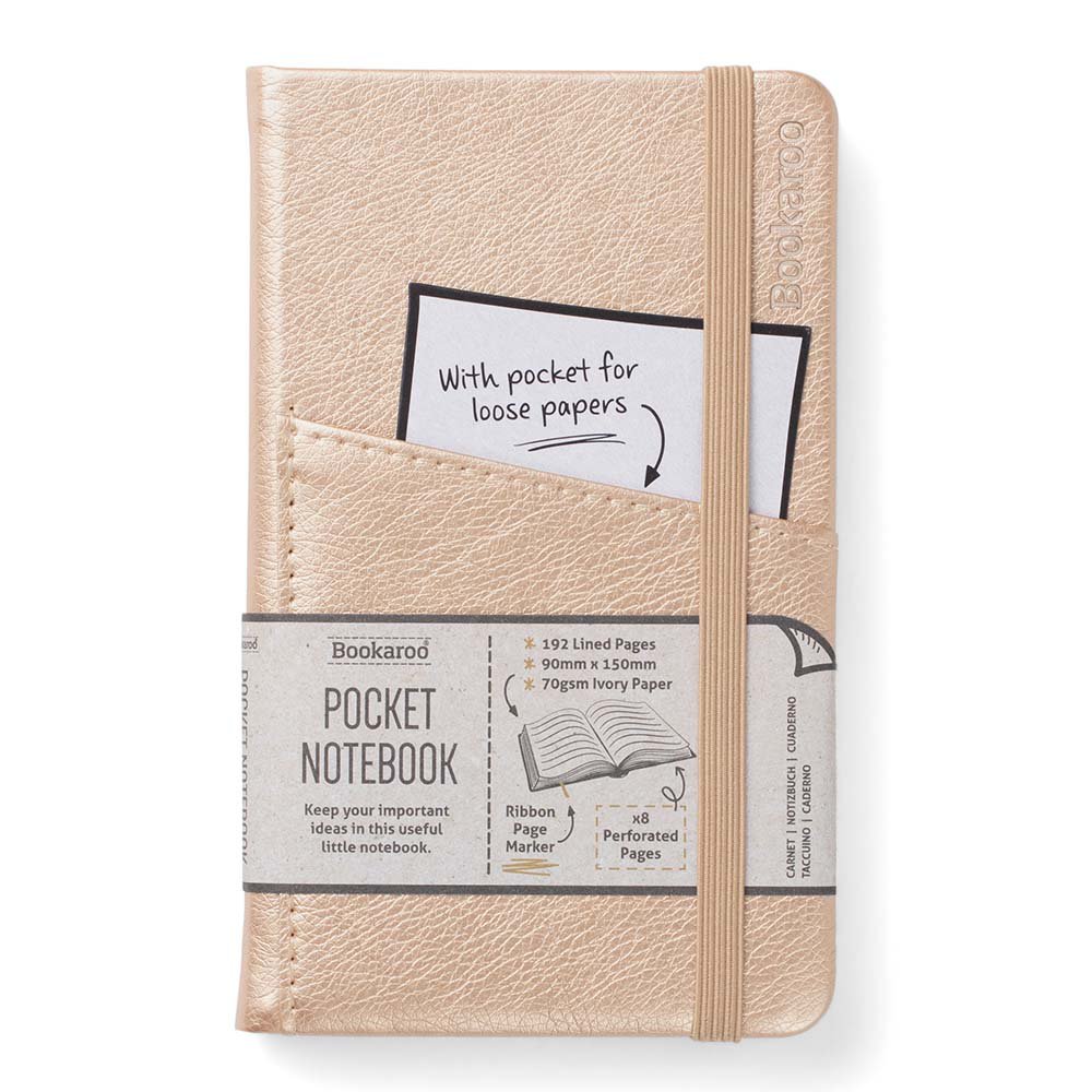 Bookaroo Small Pocket Notebook - Gold - Shop Pencil cases at H-E-B