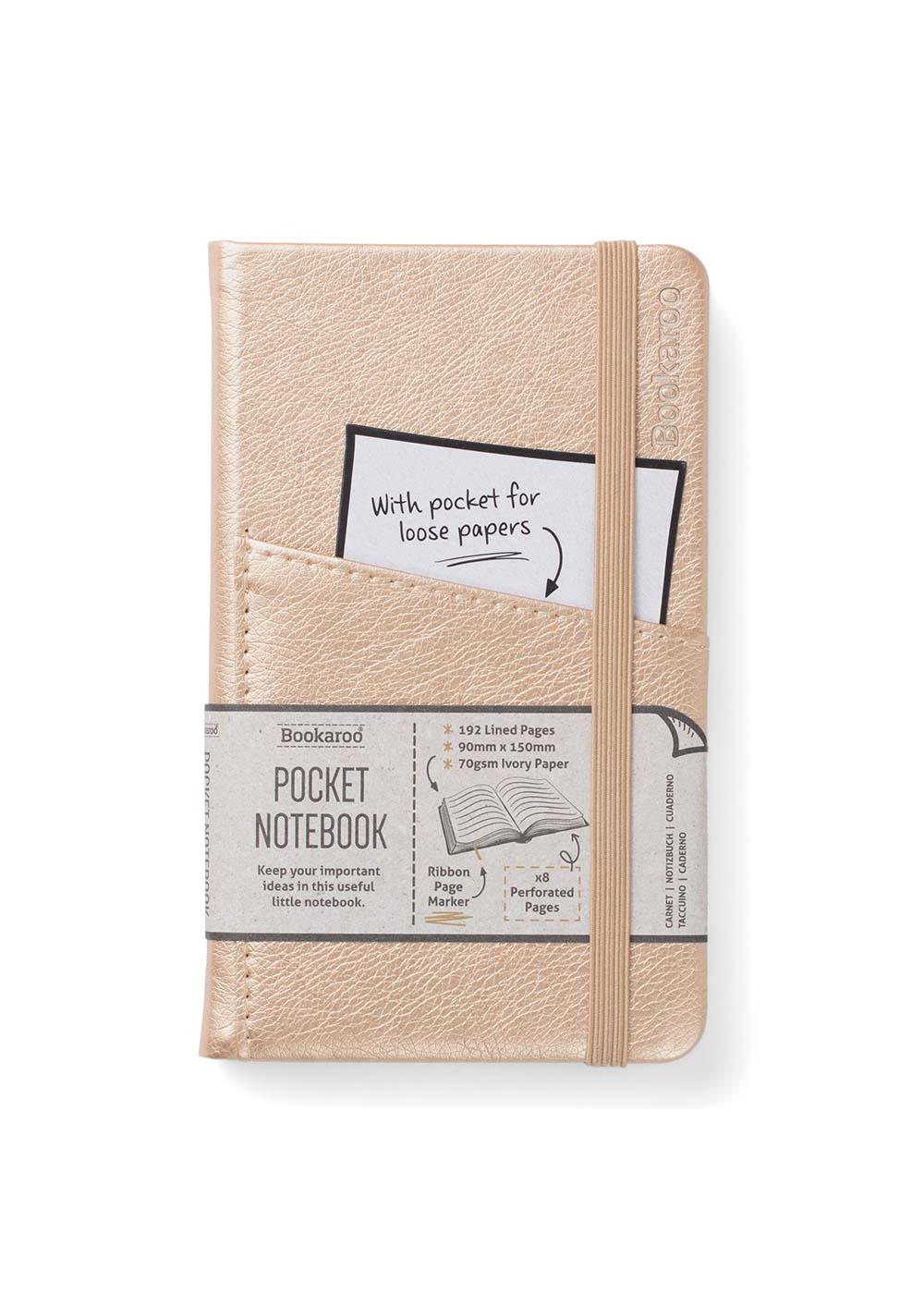 Bookaroo Small Pocket Notebook - Gold; image 1 of 2