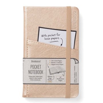 Bookaroo Small Pocket Notebook - Gold, Small