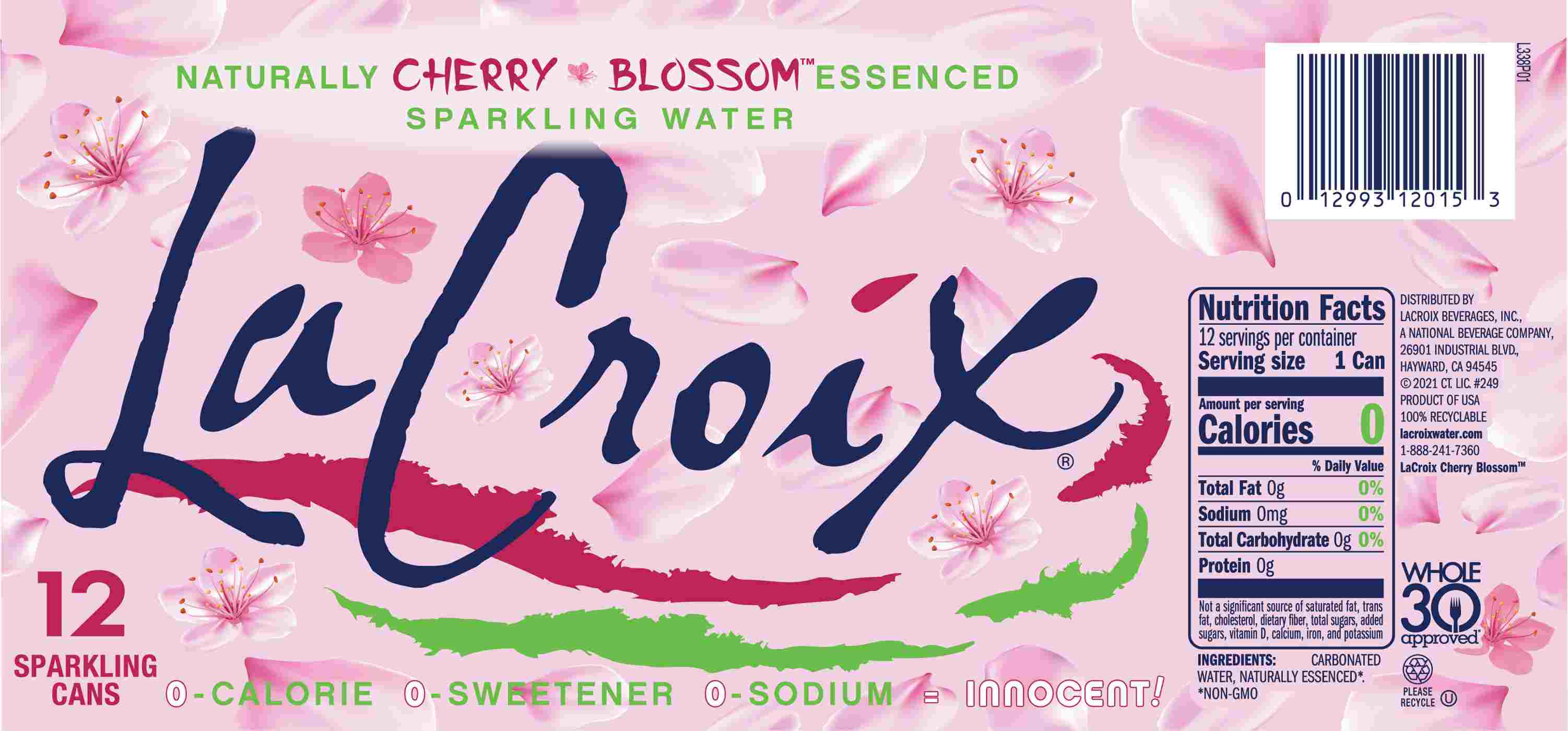 LaCroix Cherry Blossom Sparkling Water 12 oz Cans; image 3 of 4