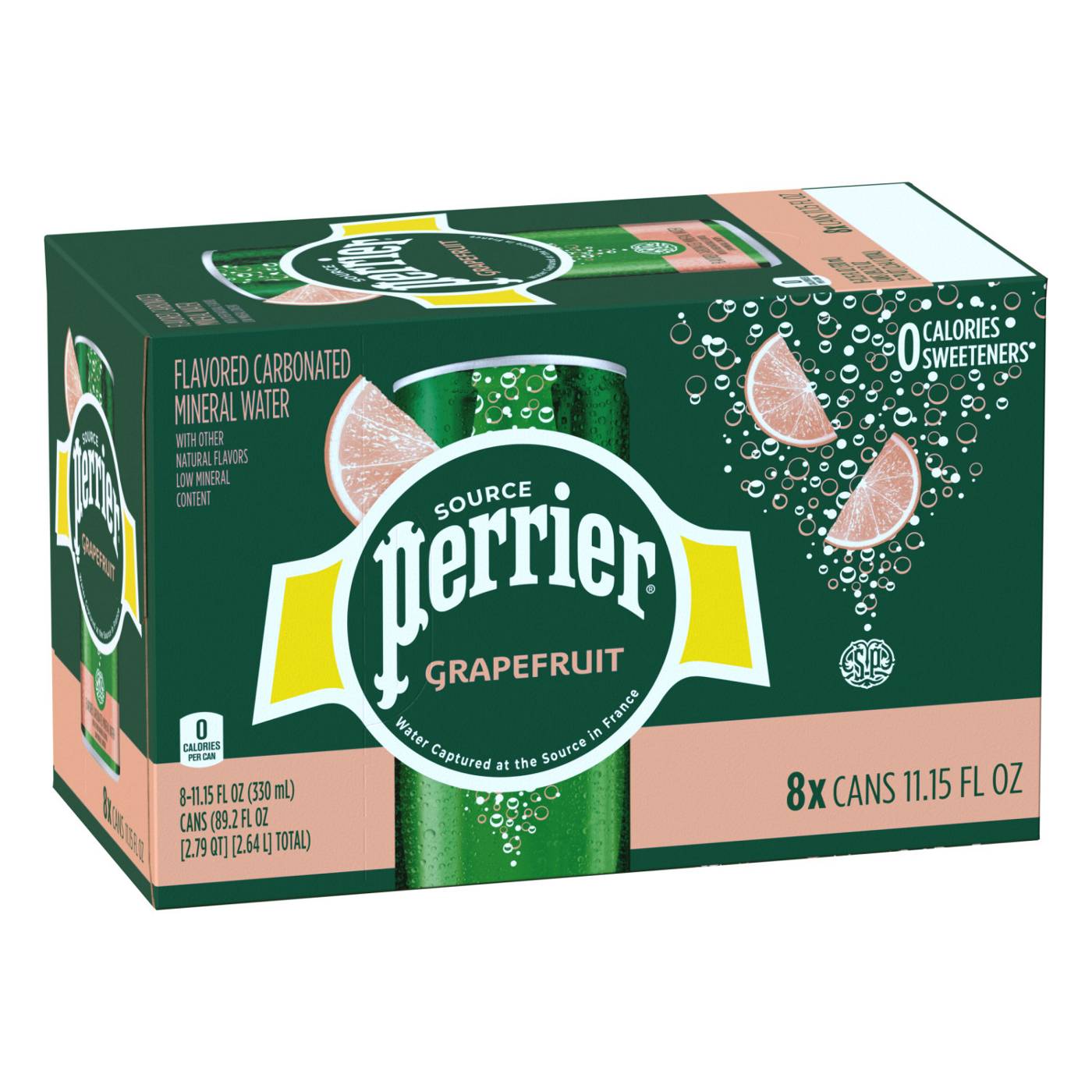 Perrier Sparkling Natural Mineral Grapefruit Water 8 pk Cans; image 1 of 8