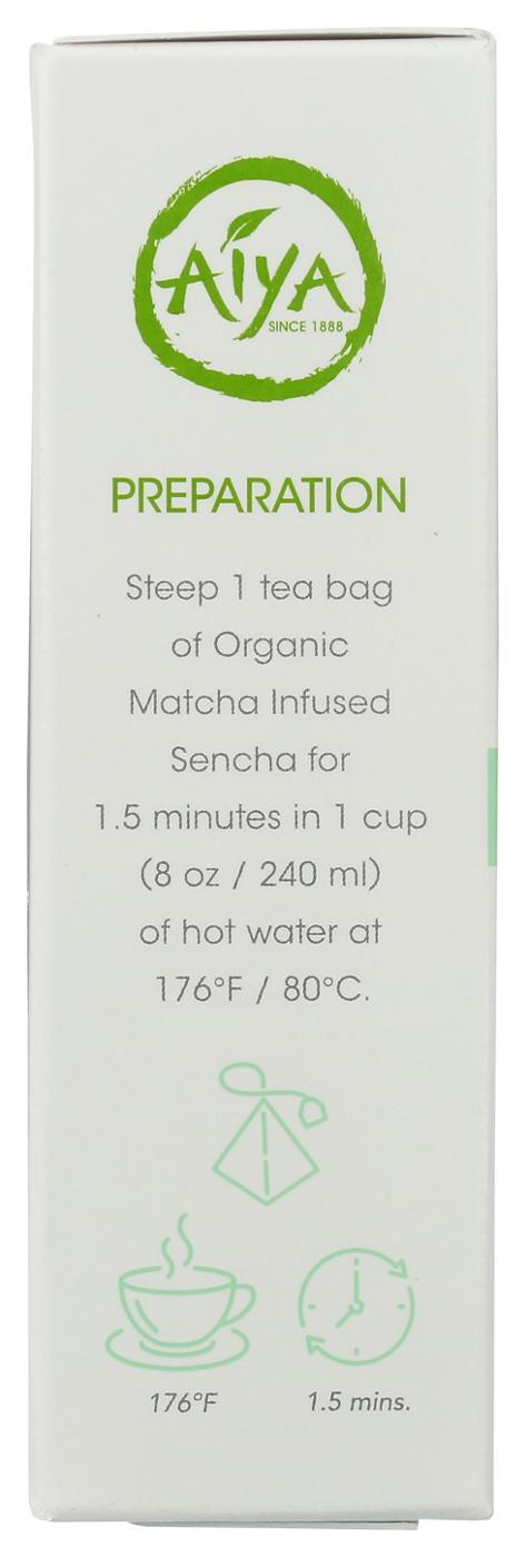 Aiya Organic Matcha Infused Sencha Pyramid Tea Bags; image 2 of 4