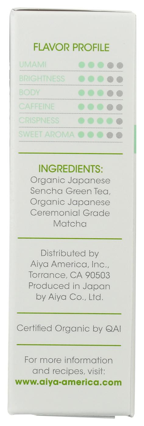 Aiya Organic Matcha Infused Sencha Pyramid Tea Bags; image 3 of 4