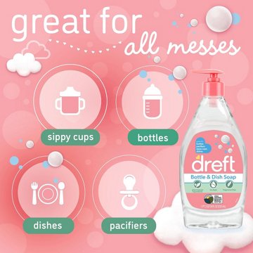 Dreft Bottle & Dish Soap - Fragrance Free, 18 oz