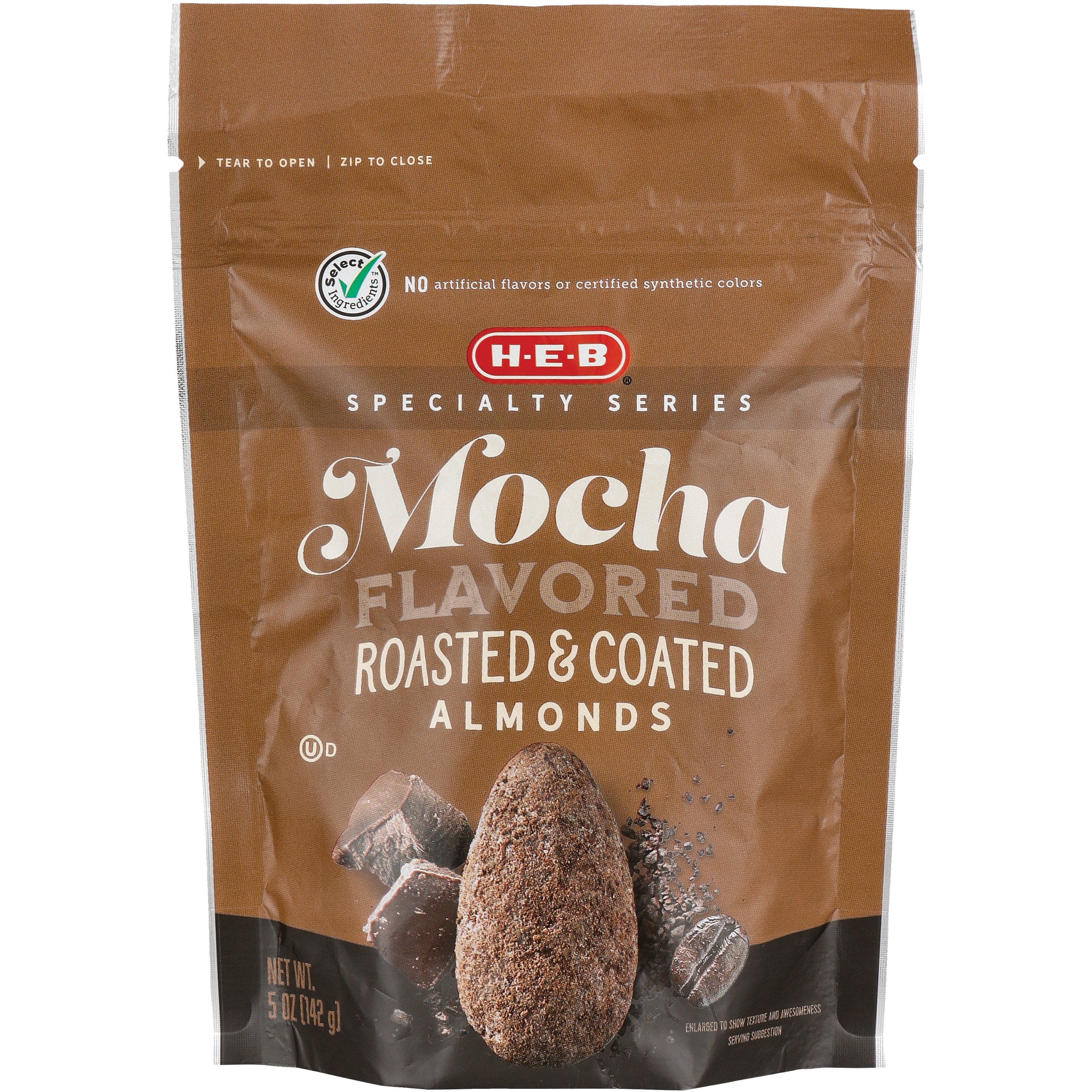 HEB Select Ingredients Mocha Roasted & Coated Almonds Shop Snacks & Candy at HEB