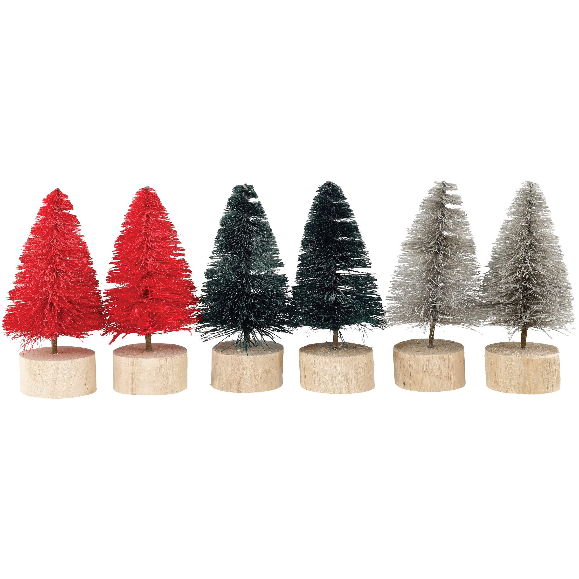 Destination Holiday Assorted Tabletop Bottle Brush Christmas Trees