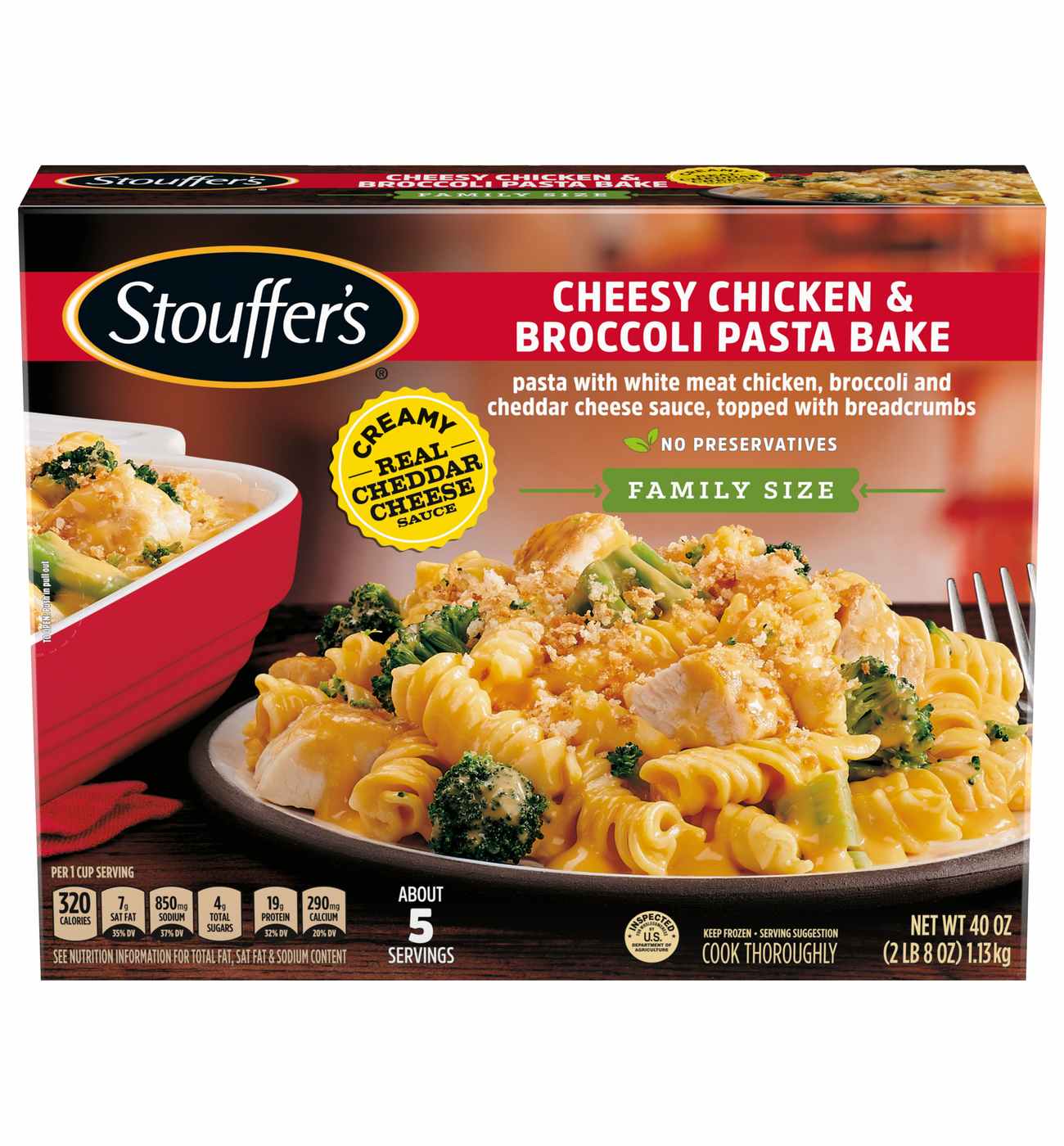 Stouffer's Frozen Cheesy Chicken & Broccoli Pasta Bake - Family-Size; image 1 of 7