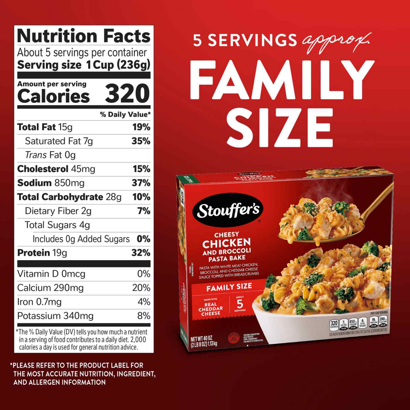 Stouffer's Cheesy Chicken And Broccoli Pasta Bake Frozen Meal; image 4 of 7