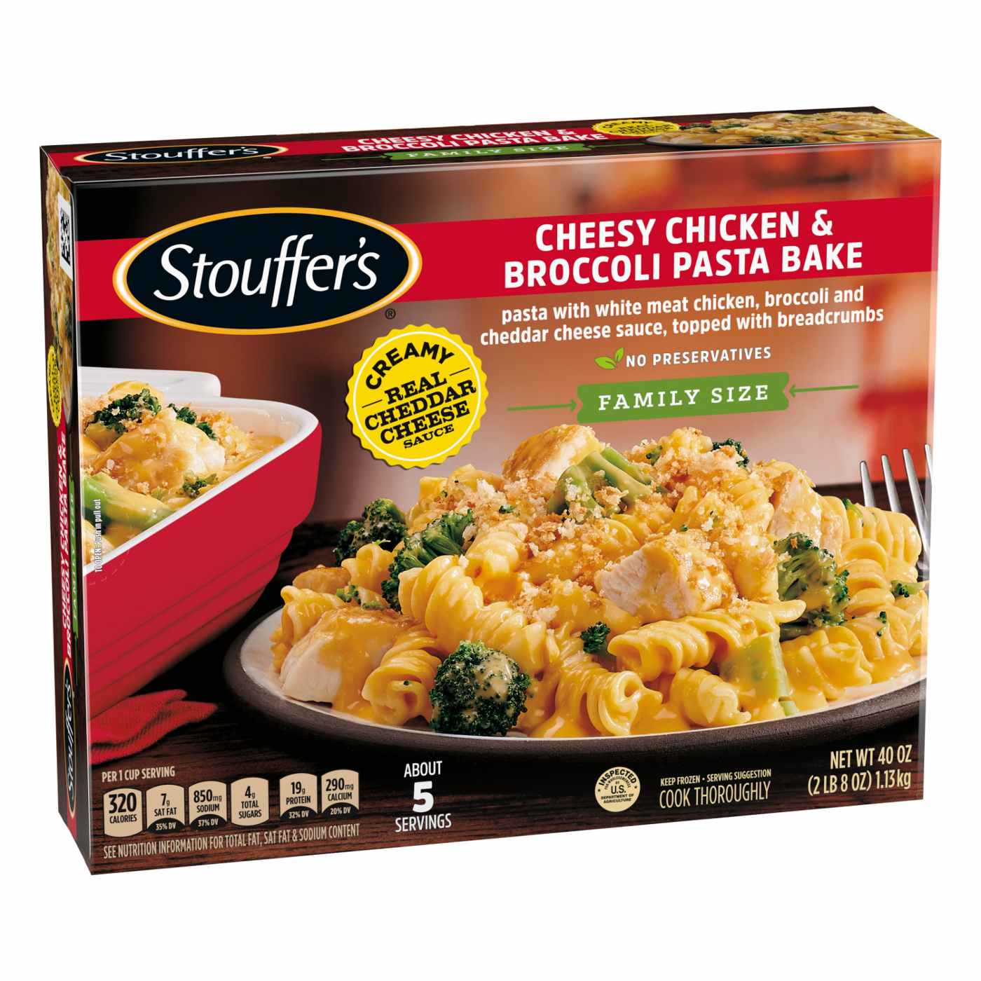 Stouffer's Frozen Cheesy Chicken & Broccoli Pasta Bake - Family-Size; image 7 of 7
