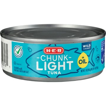 H-E-B Chunk Light Tuna in Oil, 5 oz