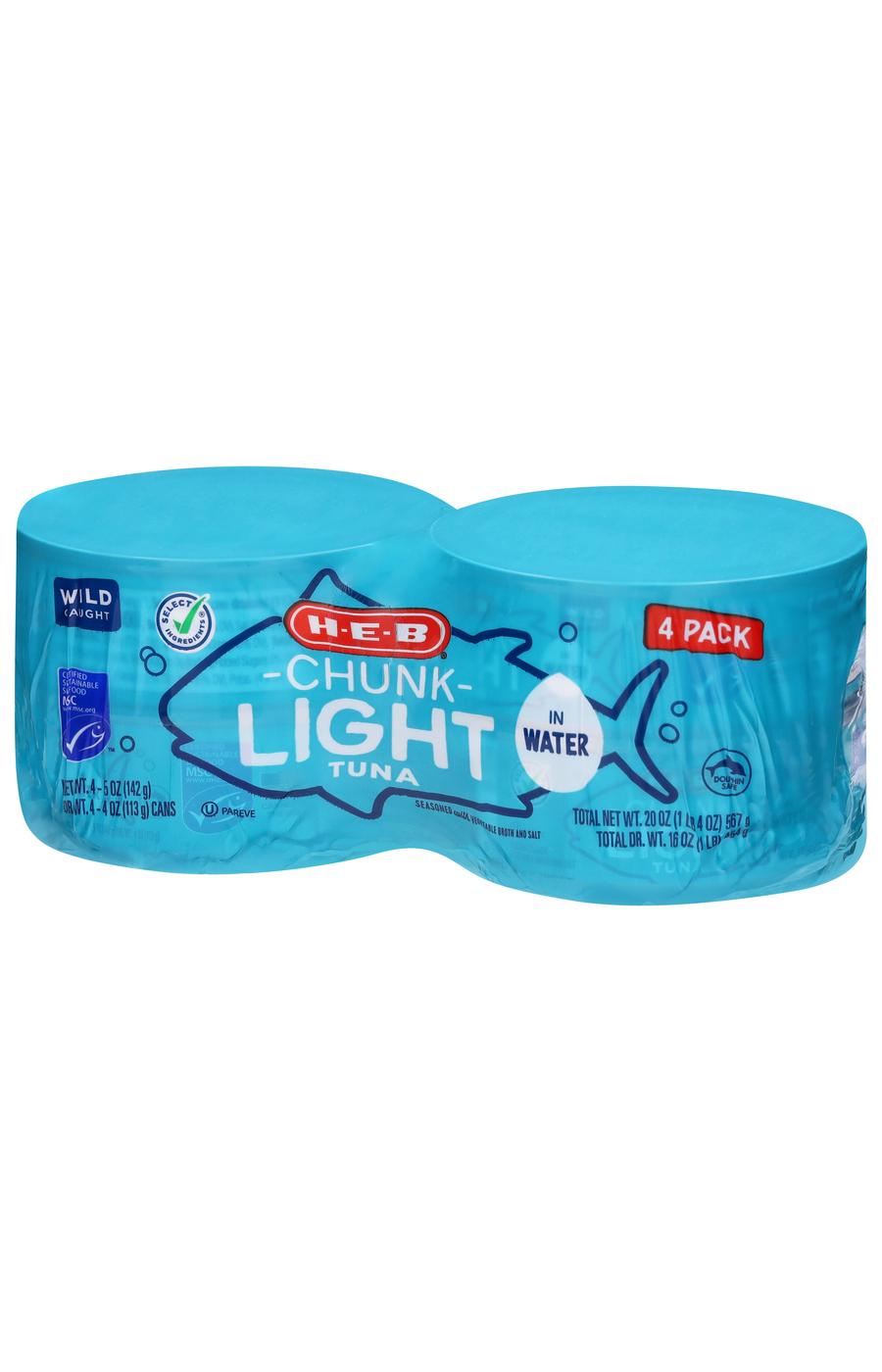 H-E-B Chunk Light Tuna in Water; image 4 of 8