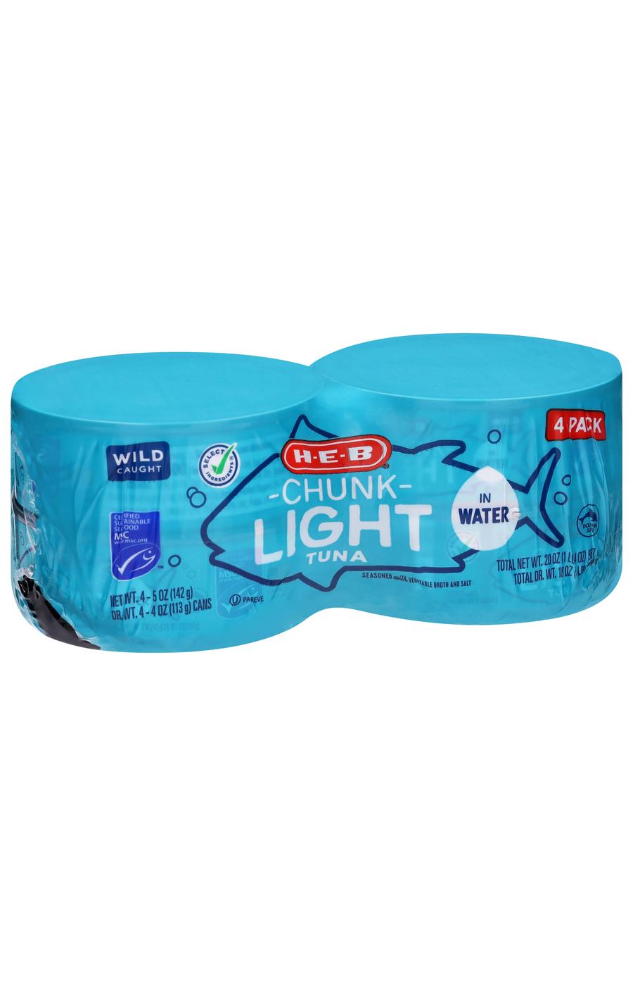 H-E-B Chunk Light Tuna in Water; image 8 of 8