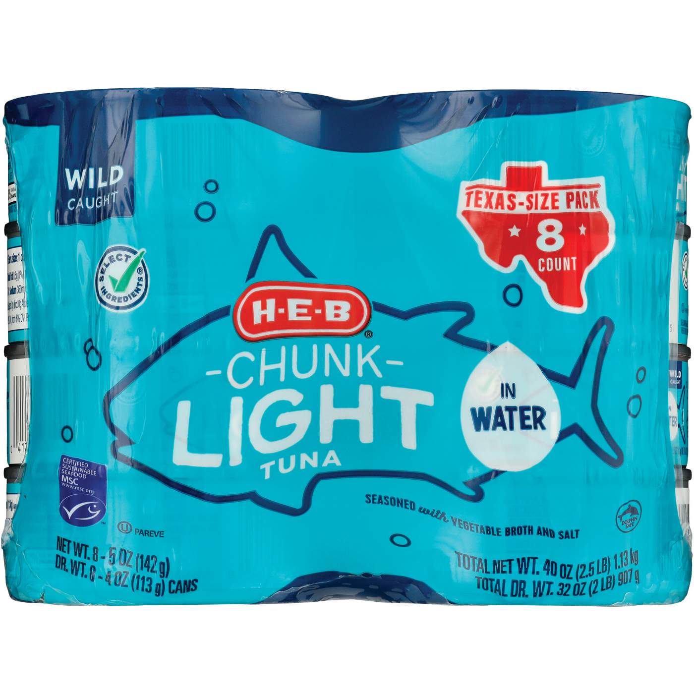 HEB Chunk Light Tuna in Water Texas Size Pack Shop Seafood at HEB