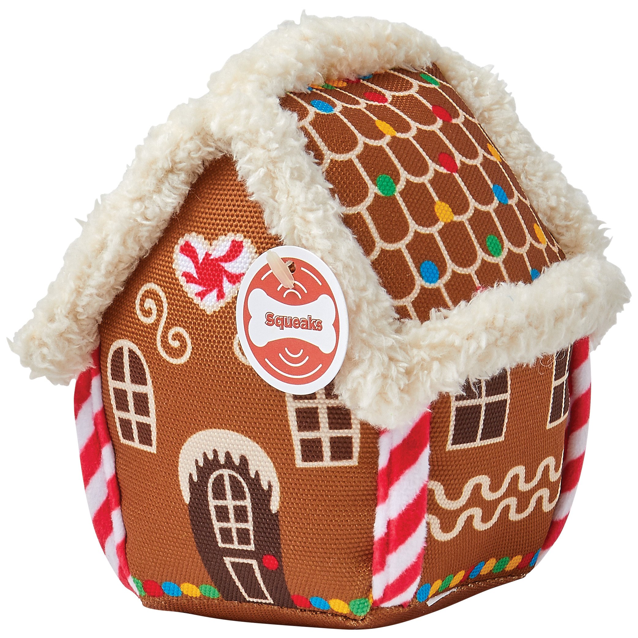 Woof & Whiskers Gingerbread House Plush Dog Toy Shop Dogs at HEB