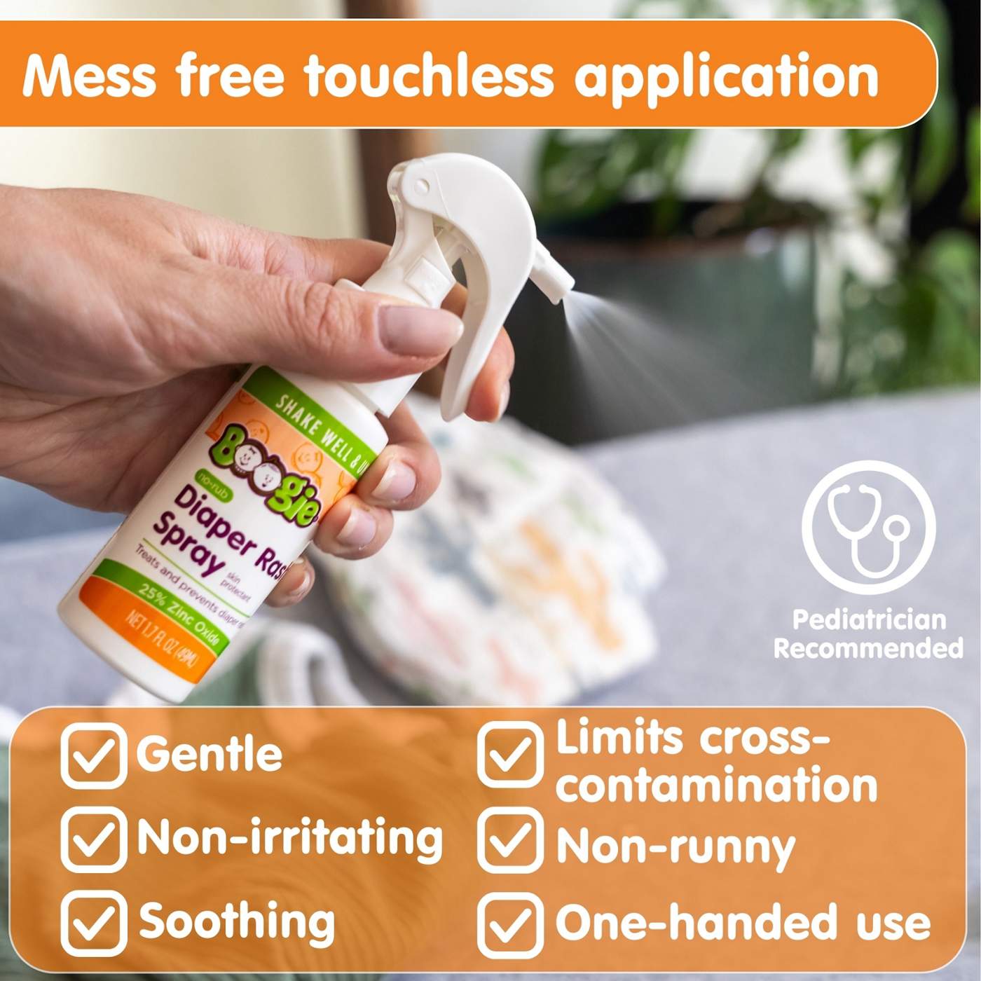 Boogie No-Rub Diaper Rash Spray; image 4 of 6