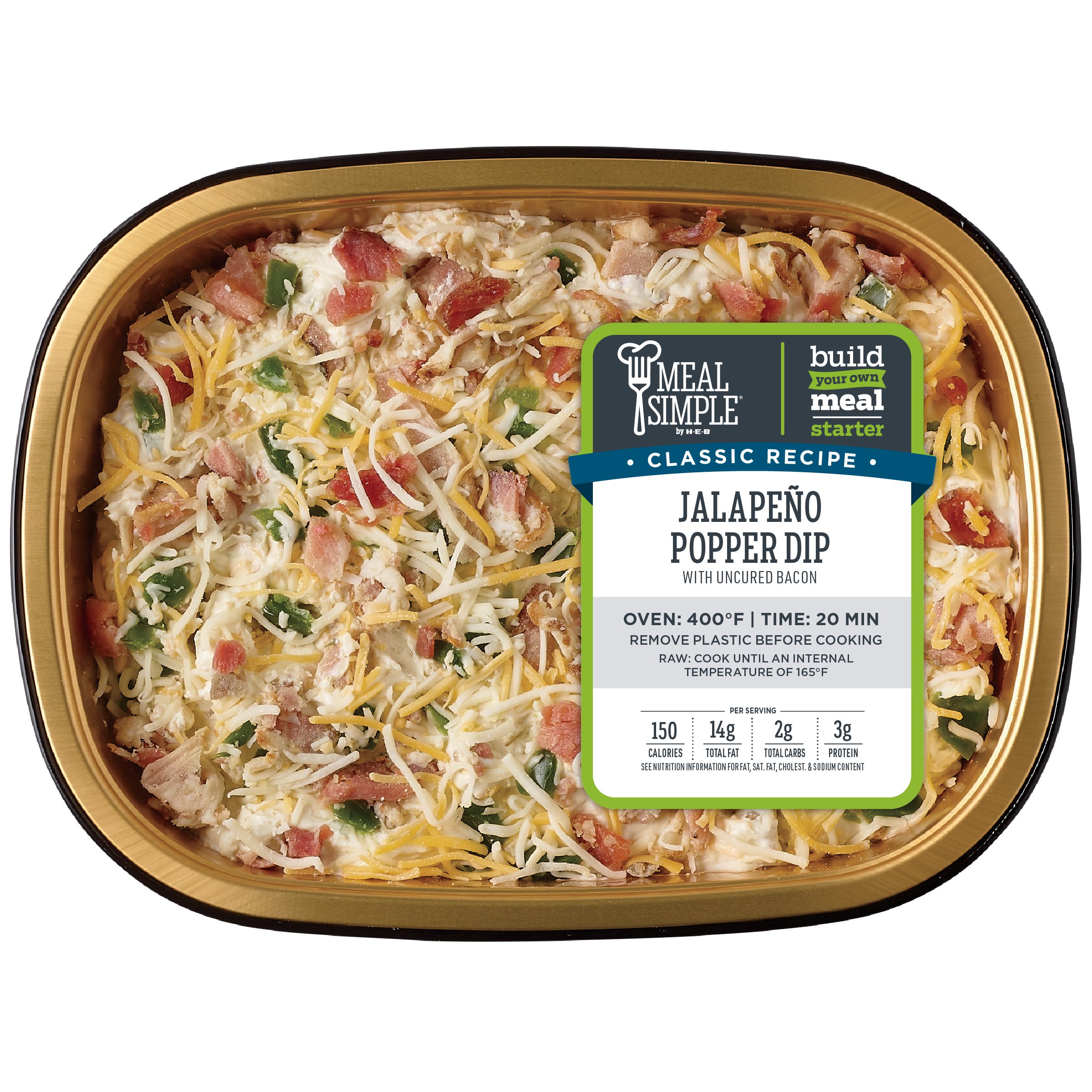 Meal Simple by H-E-B Bacon Jalapeno Popper Dip, Avg. 1.0 lb