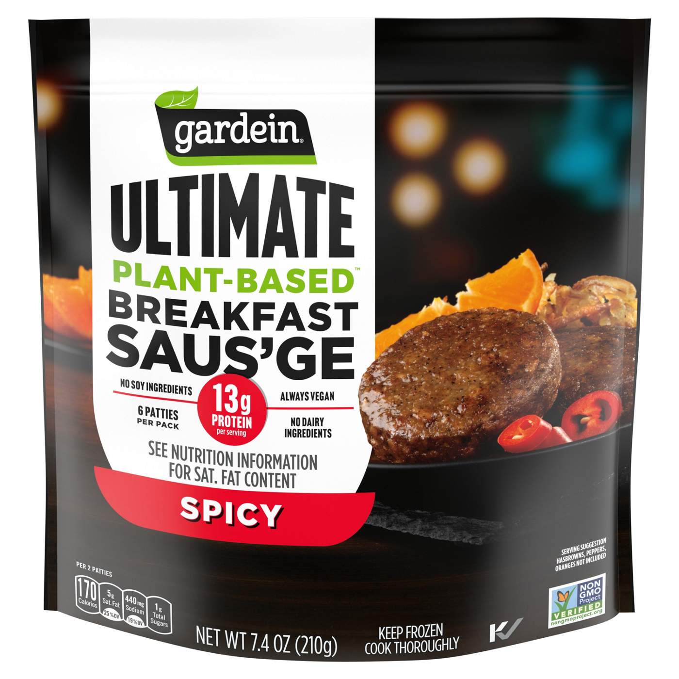 Gardein Ultimate Plant-Based Vegan Spicy Breakfast Saus'ge; image 1 of 4