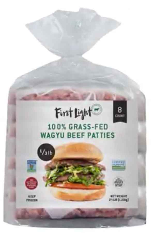 First Light Grass-Fed Wagyu Frozen 1/3 lb Beef Patties, 8 ct | Central ...