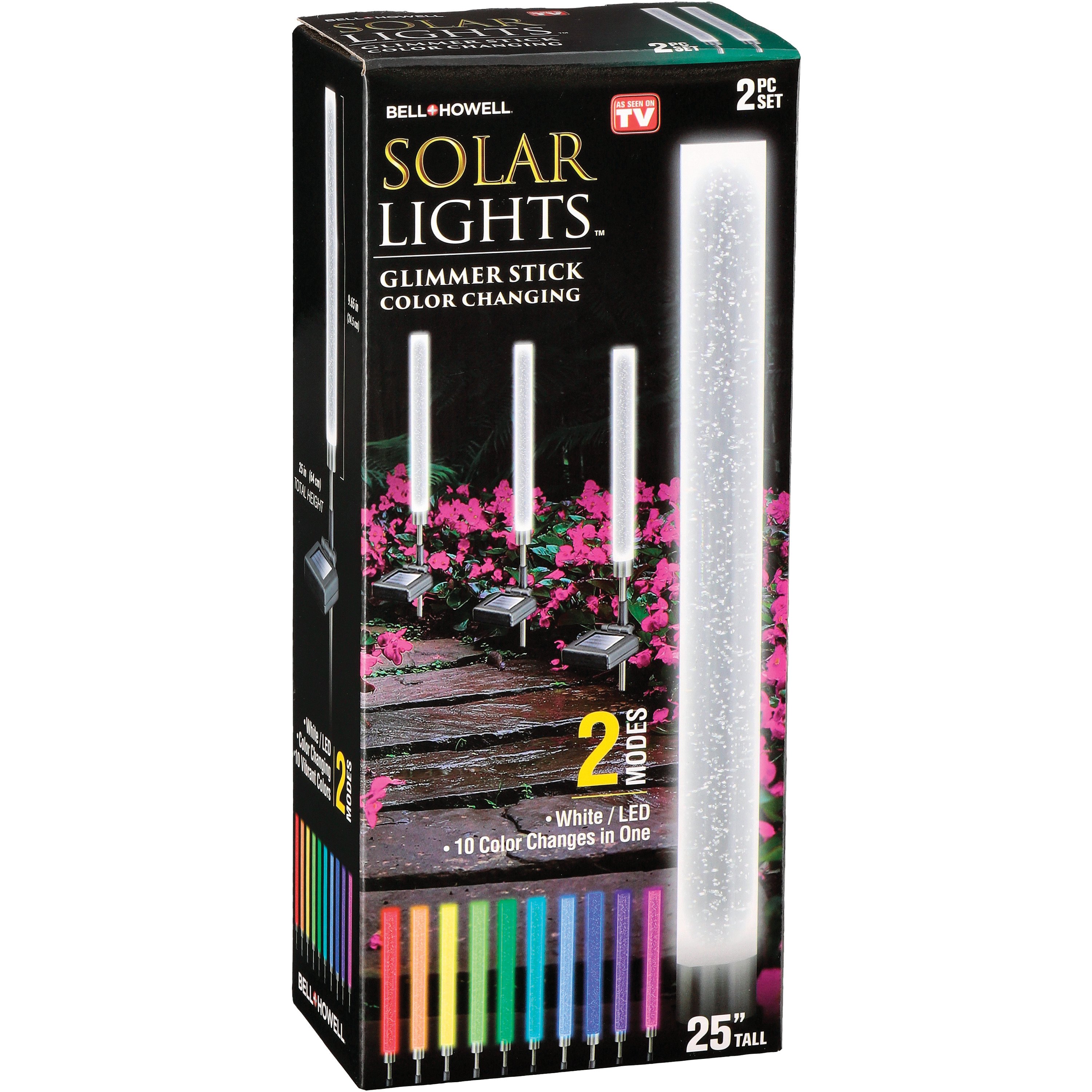 Bell + Howell 2 Color Changing Solar Powered LED Glimmer Light Sticks