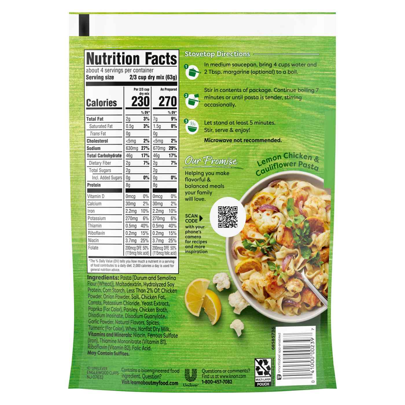 Knorr Pasta Sides Chicken Flavor Fettuccine Family Size; image 3 of 3