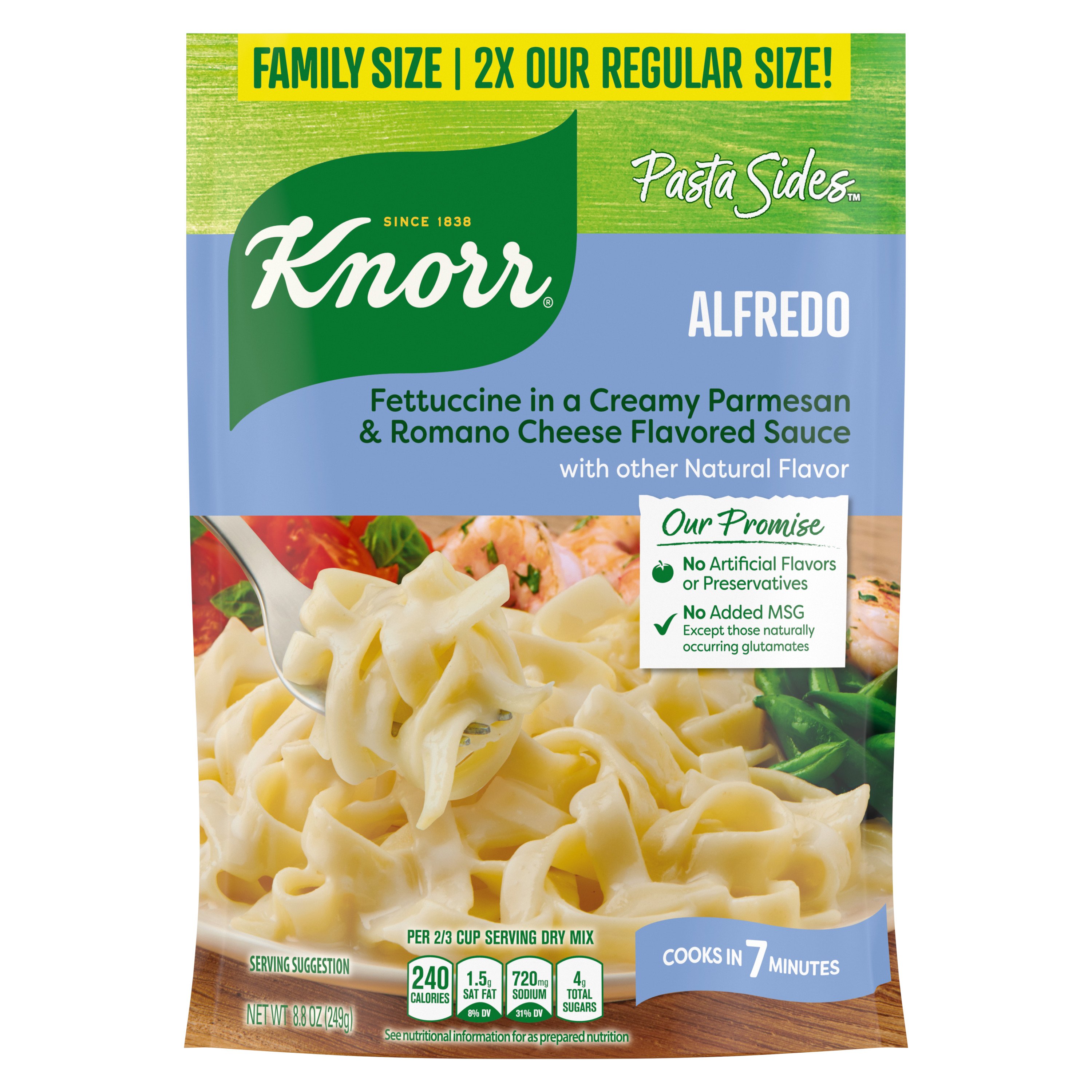 Knorr Pasta Sides Fettuccine Alfredo Family Size - Shop Pantry Meals at  H-E-B