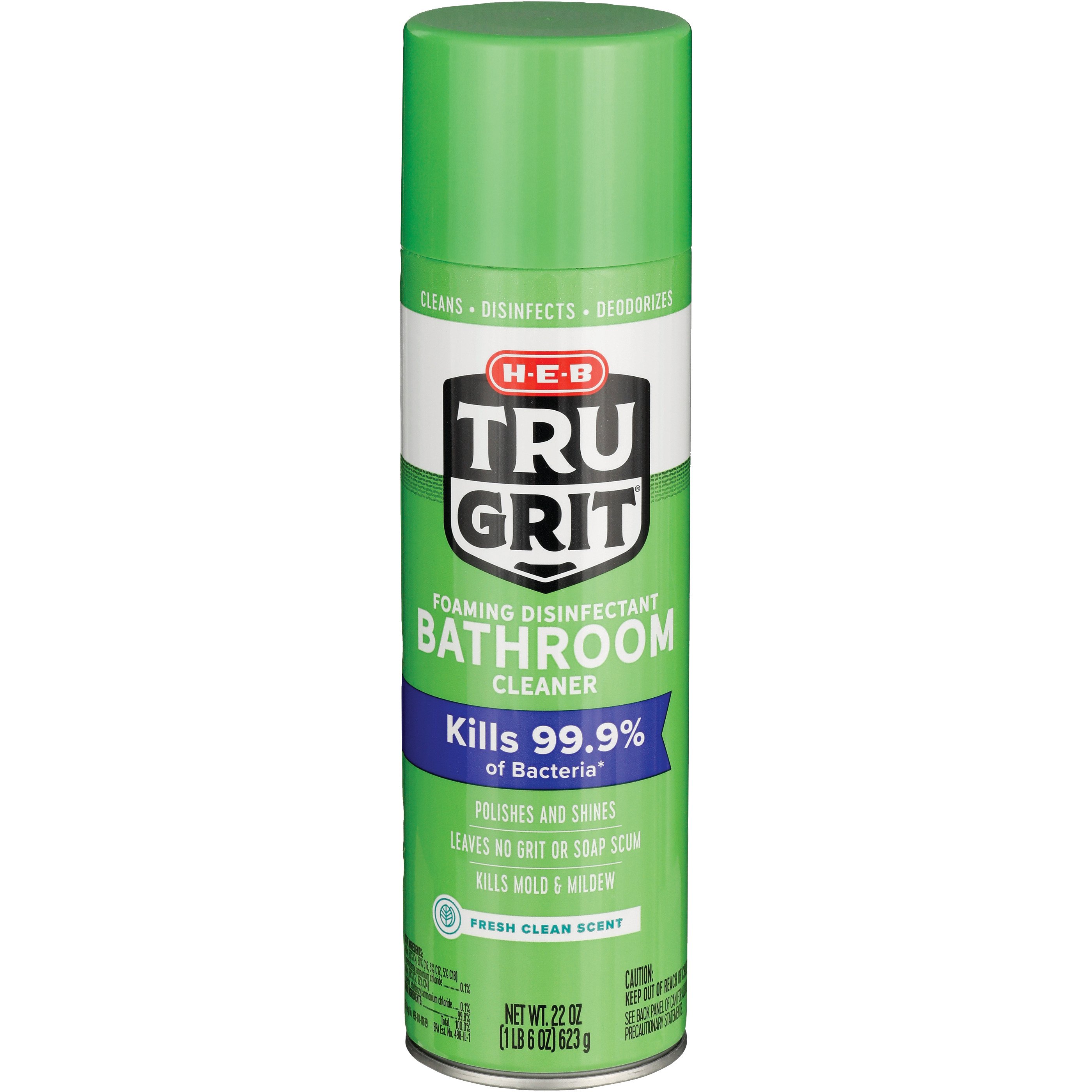 H-E-B Tru Grit Foaming Disinfectant Bathroom Cleaner - Shop All Purpose  Cleaners at H-E-B