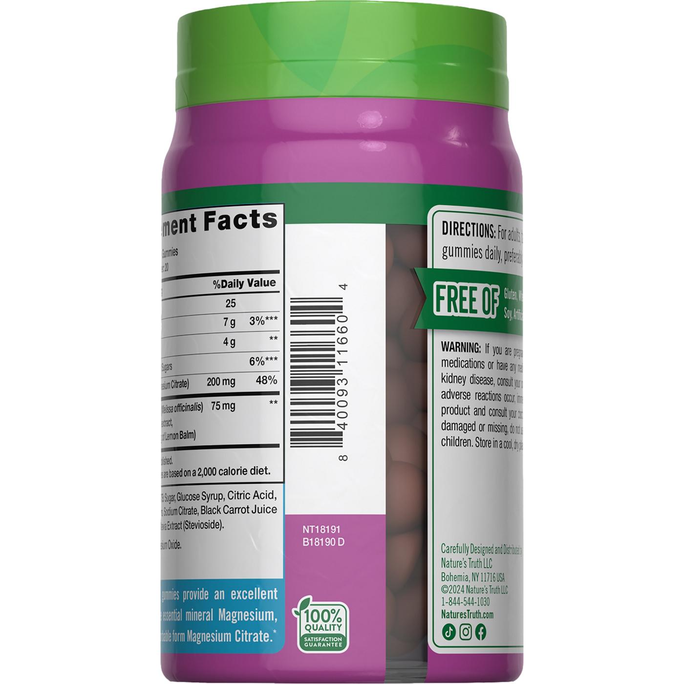 Nature's Truth Enhanced Absorption Magnesium Gummies - 200 mg; image 2 of 4