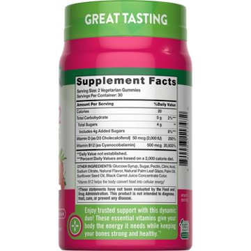 Nature's Truth D3 + B12 Gummies - Strawberry Flavor, 60 ct
