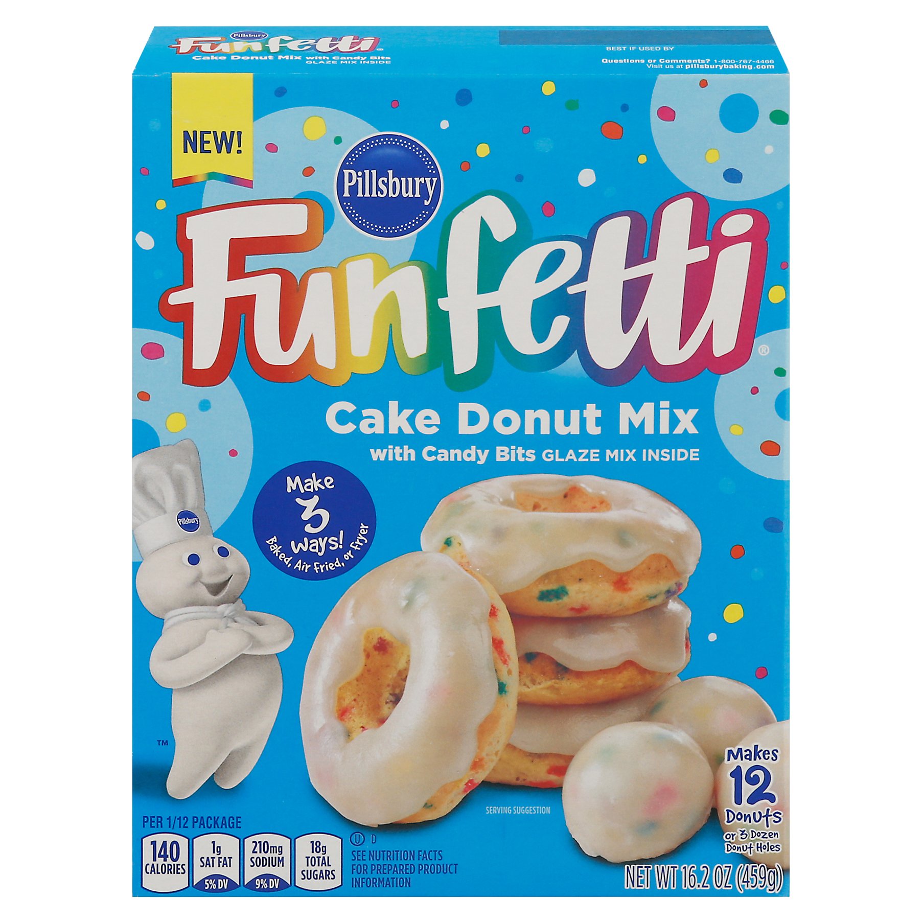 Pillsbury Funfetti Vanilla Cake Donut Mix Shop Baking mixes at HEB