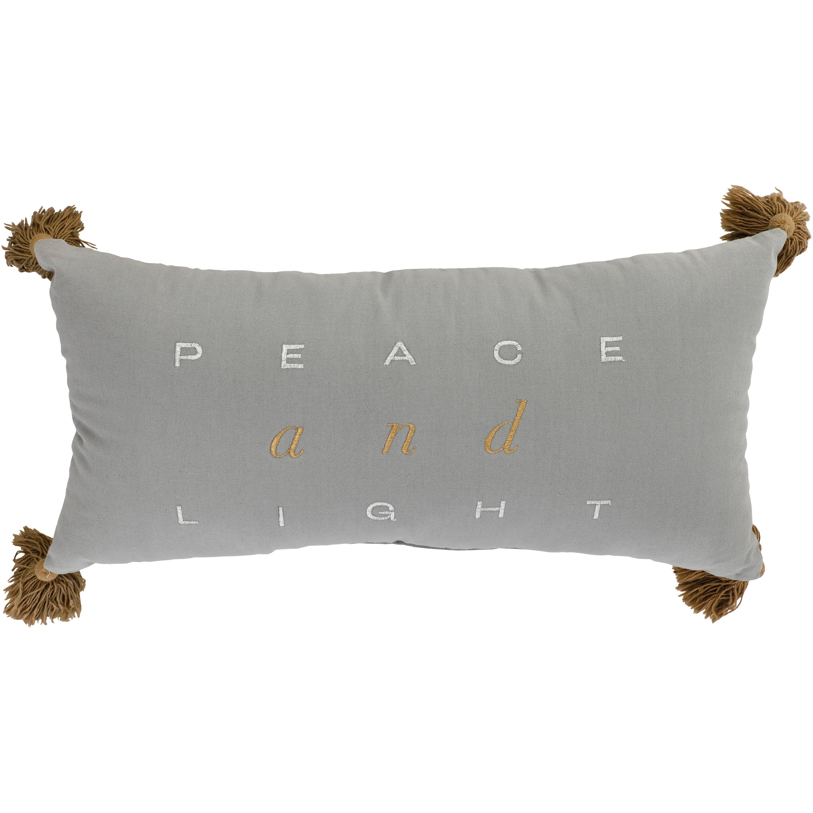 Destination Holiday Peace and Light Hanukkah Decorative Pillow Gray