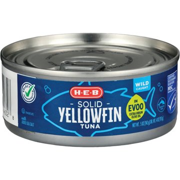 H-E-B Solid Yellowfin Tuna in Extra Virgin Olive Oil, 5 oz