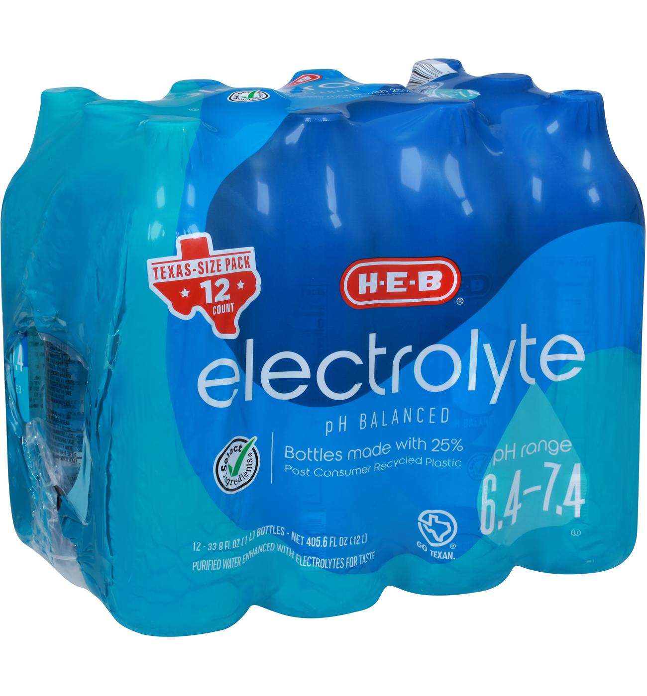 H-E-B Electrolyte Water 12 pk Bottles - Texas-Size Pack; image 3 of 6