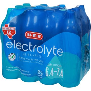 H-E-B Electrolyte Water 12 pk Bottles - Texas-Size Pack, 1 L