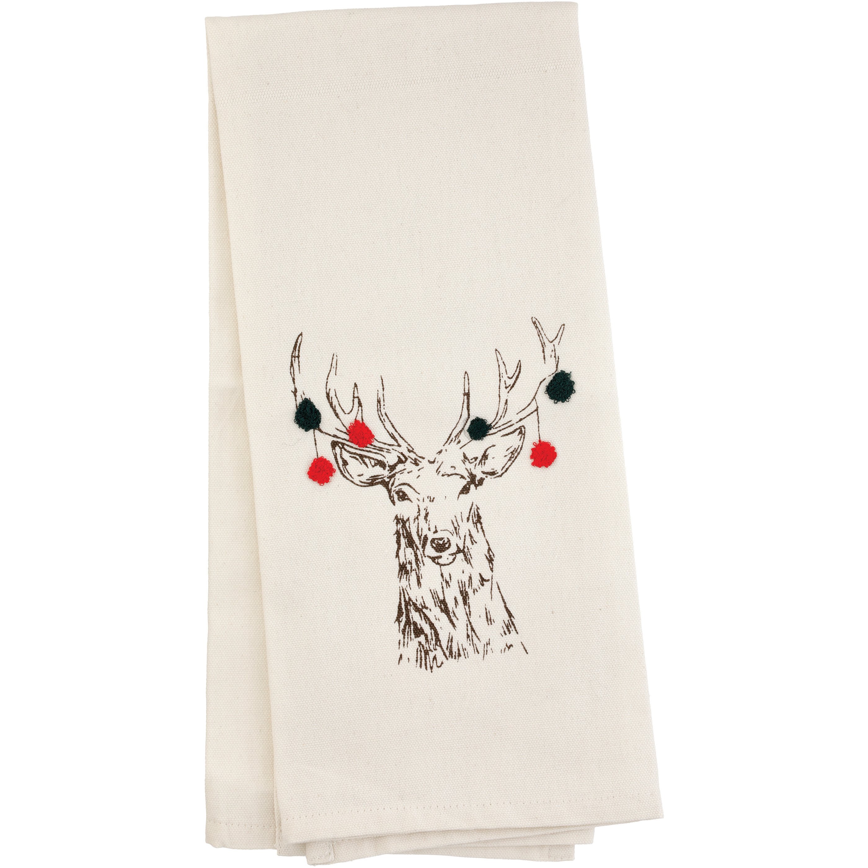 Destination Holiday Christmas Stag Kitchen Towel - White - Shop ...