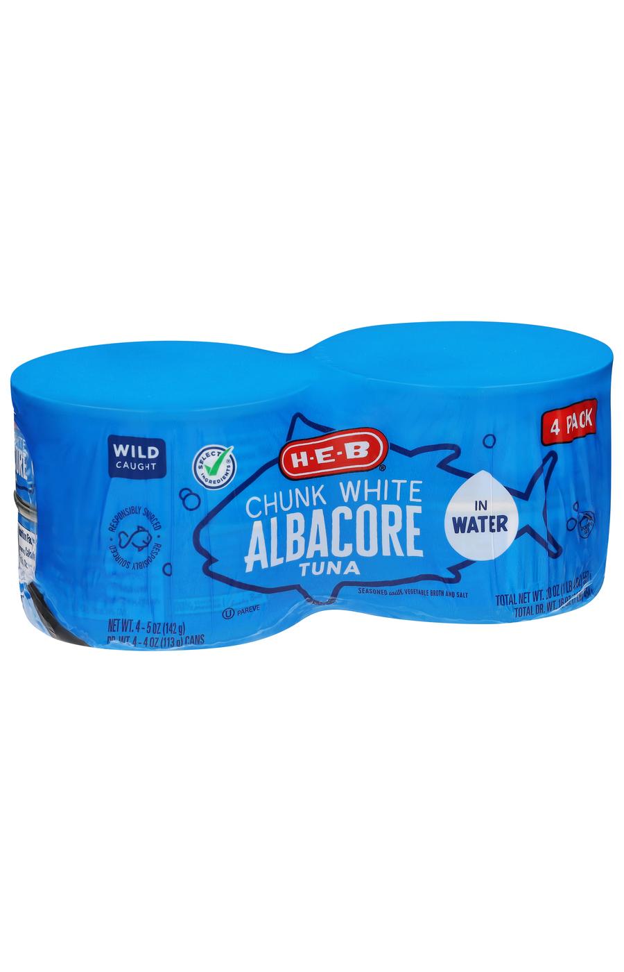 H-E-B Chunk White Albacore Tuna in Water; image 4 of 6