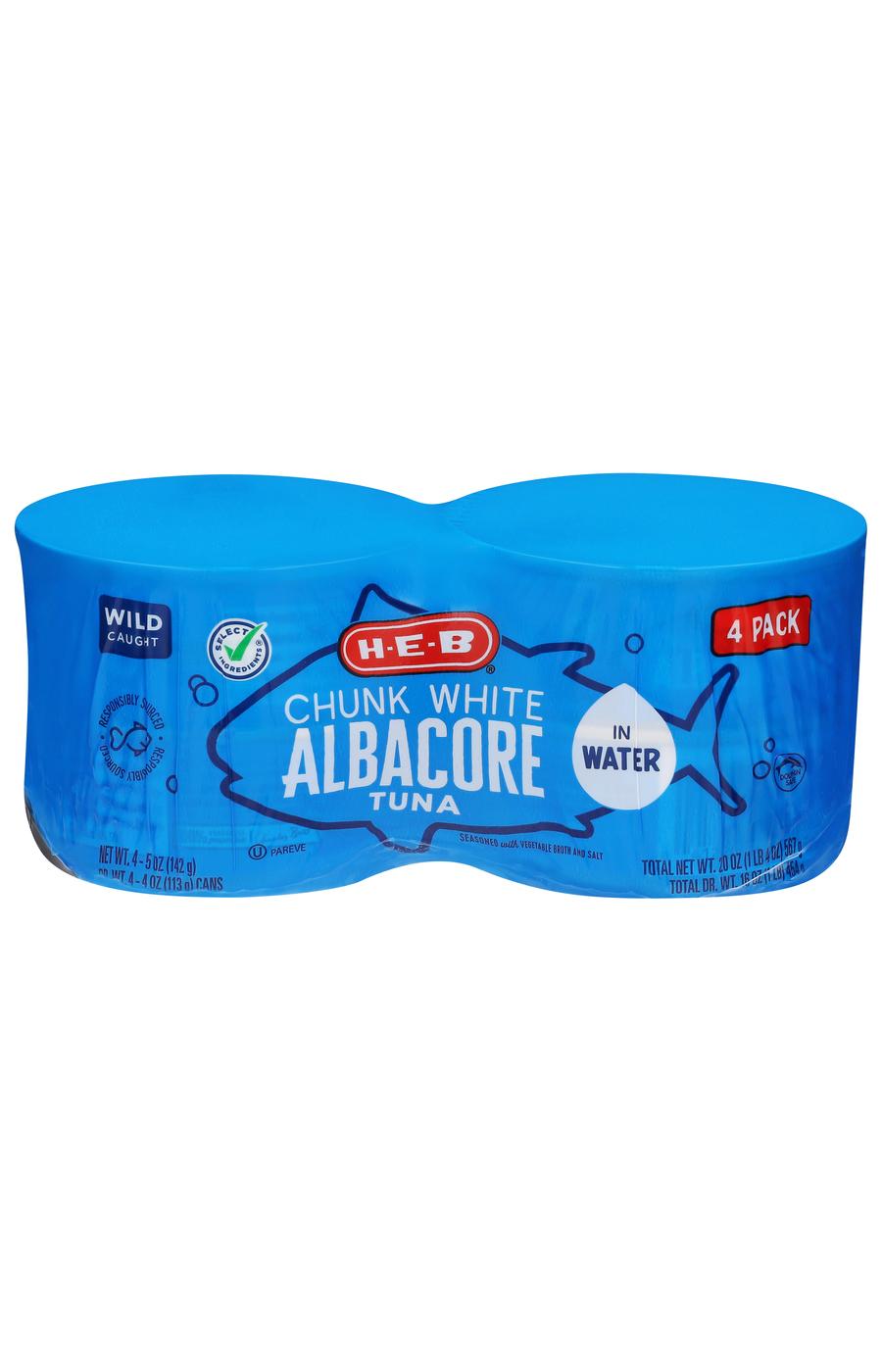 H-E-B Chunk White Albacore Tuna in Water; image 6 of 6