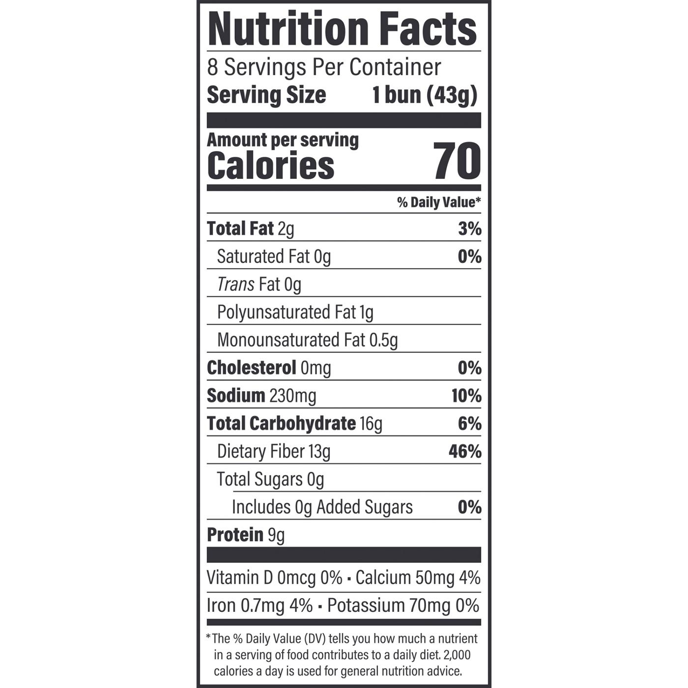 Oroweat Superior Keto Plain Hamburger Buns; image 2 of 3