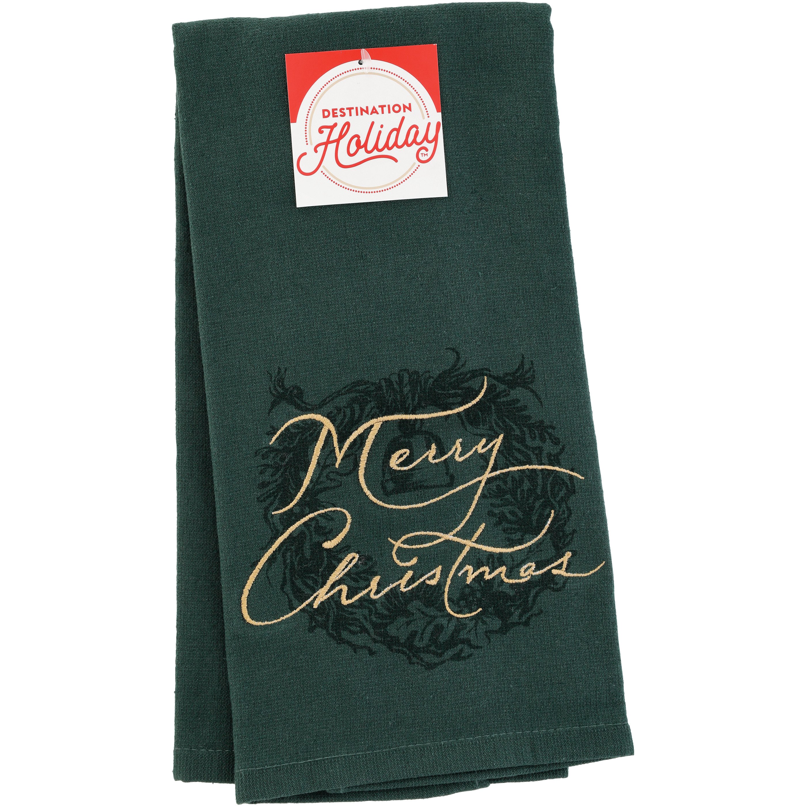 Destination Holiday Merry Christmas Kitchen Towel Green Shop   006431039 1