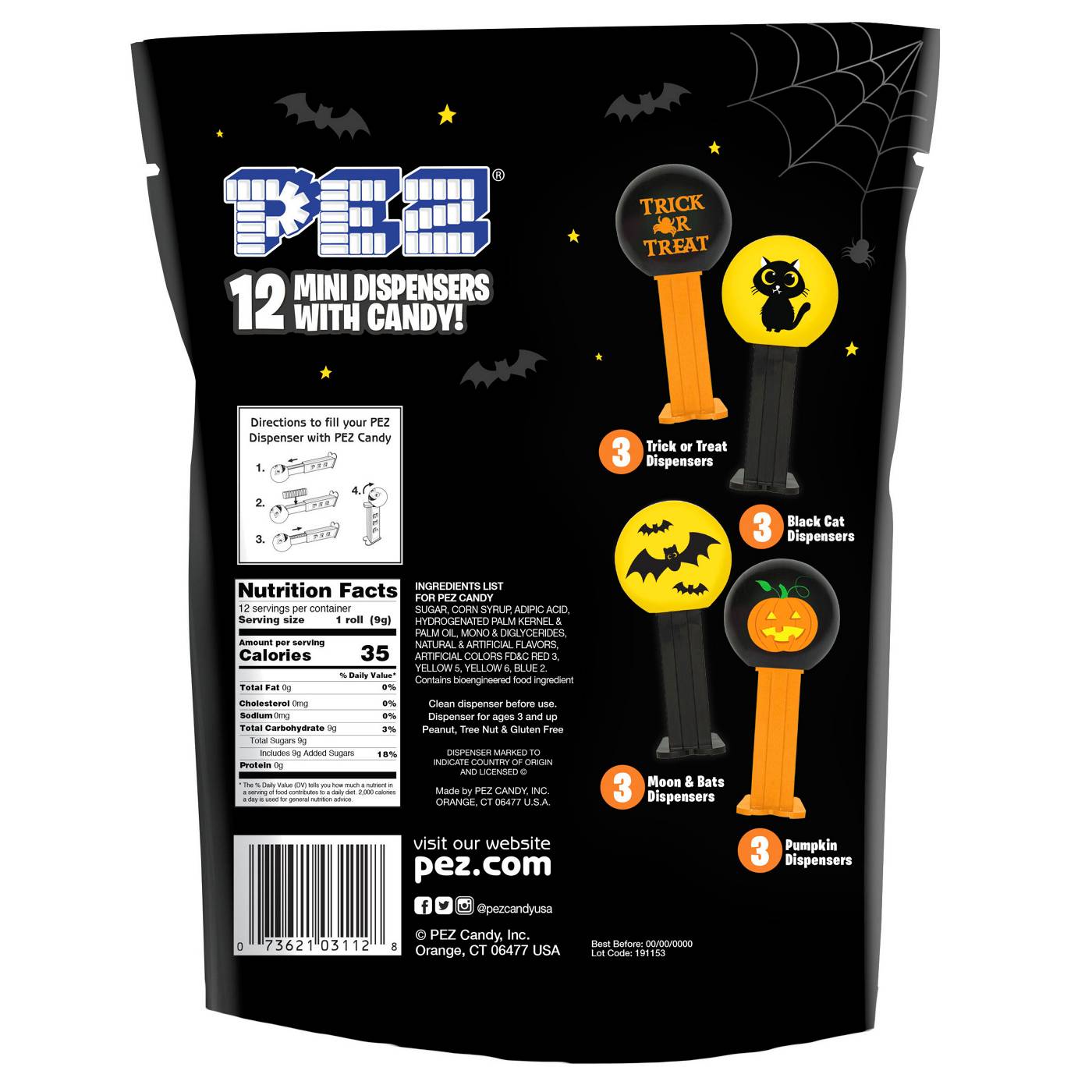 PEZ Mini Dispensers Halloween Candy; image 2 of 2